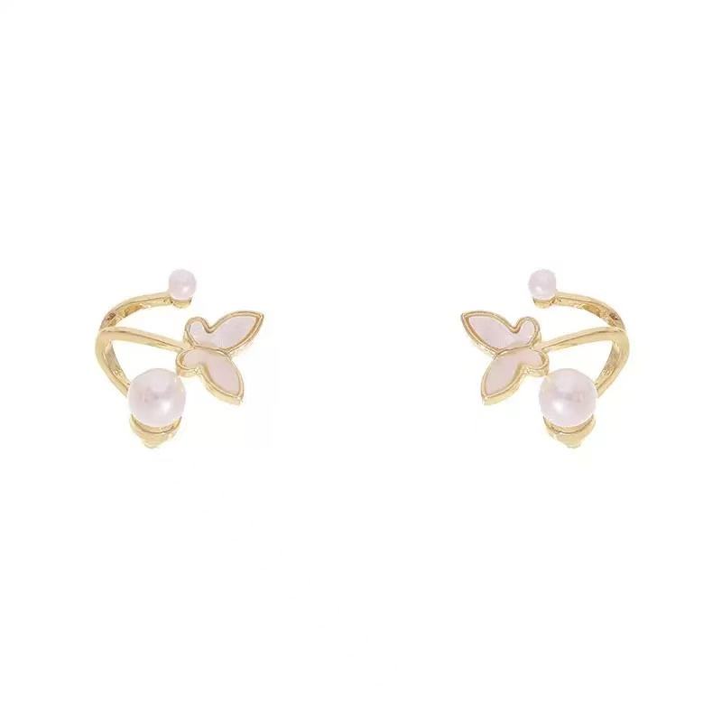 Twin Pearl Butterfly Mystic Earrings