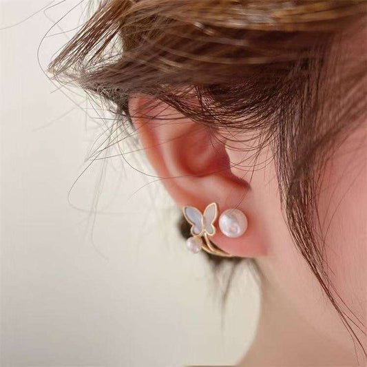 Twin Pearl Butterfly Mystic Earrings
