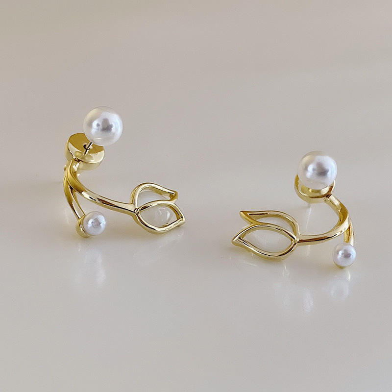 Twin Pearl Rose Mystic Earrings