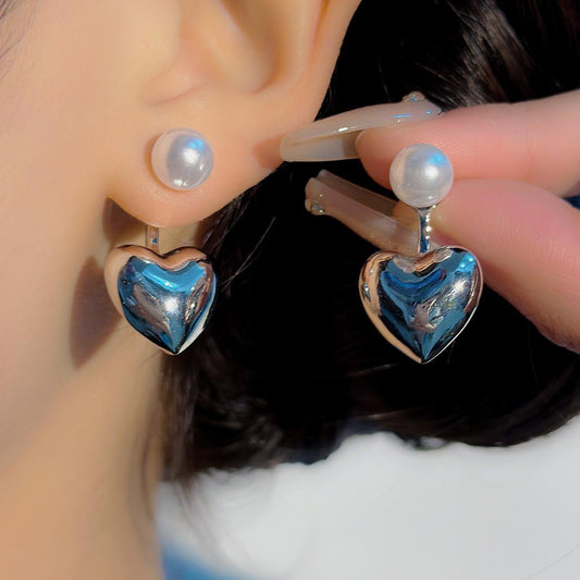 Twisted Silver Heart Mystic Earrings