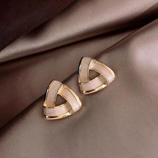 White Triangle Mystic Earrings