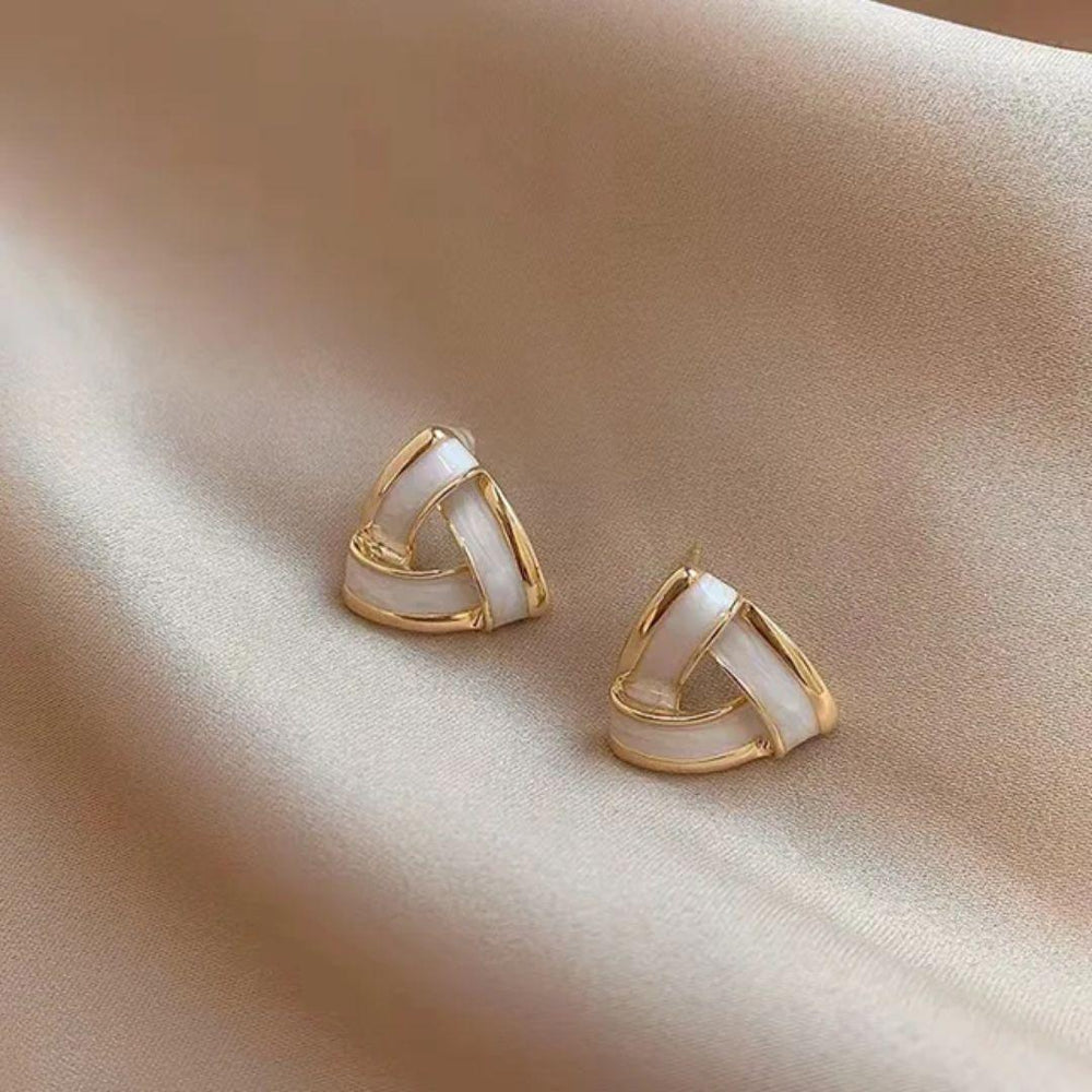 White Triangle Mystic Earrings
