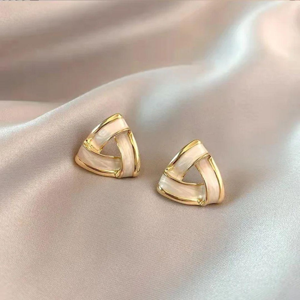 White Triangle Mystic Earrings