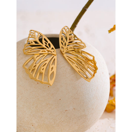 Butterfly Gold Mystic Stud Earrings