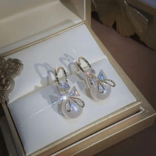 Dangle Pearl Mystic Stud Earrings