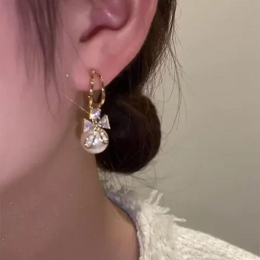 Dangle Pearl Mystic Stud Earrings