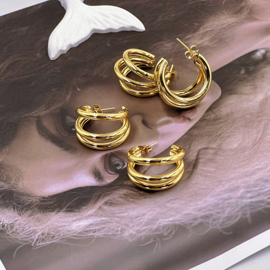Triple Hoop Mystic Earrings